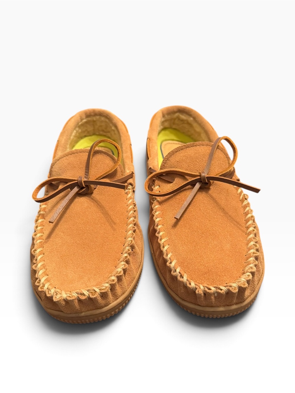New in Box Florsheim Men’s Cozzy Moc Toe Tie OrthoLite Indoor Outdoor Slippers